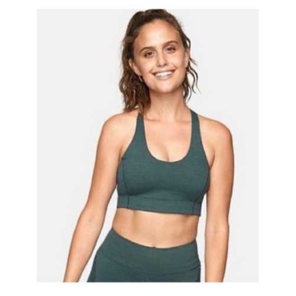 Outdoor Voices Doing Things Sports Bra Forest Green Mesh Racerback NWT